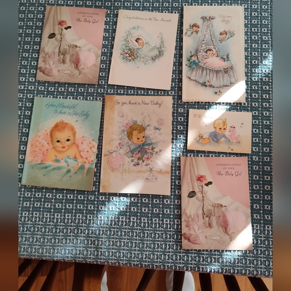 Vintage Used Baby Valentine Christmas Birthday Cards.  Approximately 97 cards - Picture 7 of 16